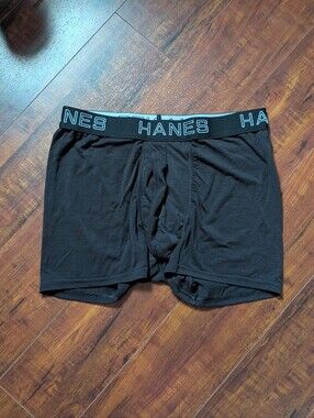 Hanes Men’s Black Trunks with Branded Waistband